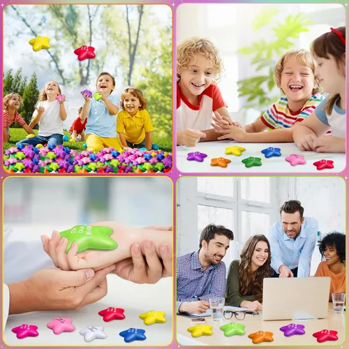 Vista 6 de SHQDD 100 pelotas antiestrés con forma de estrella a granel para adultos y niños - Citas motivacionales, juguetes de espuma suave para apretar