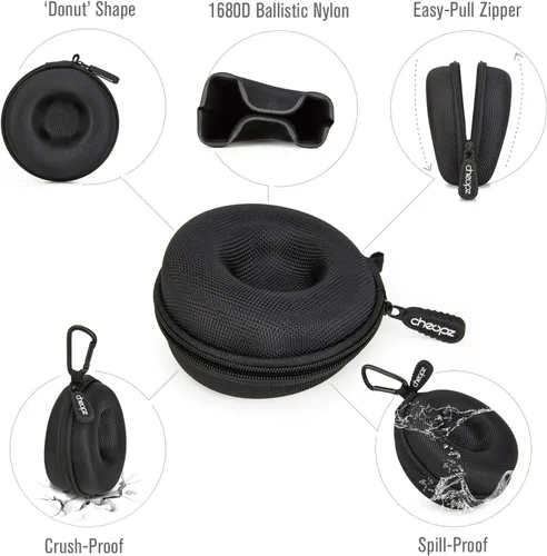 Vista 2 de Caja de viaje para relojes de pulsera y relojes inteligentes de hasta 1.969 in, color negro, Negro -, CasualViajeGimnasioSolteroPortátil