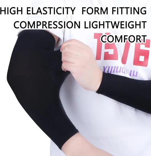 Vista 4 de Zhanmai 8 Pairs Kid Arm Sleeve Youth Breathable Elastic Compression Arm Sleeves for Basketball Football Volleyball Boy Girl