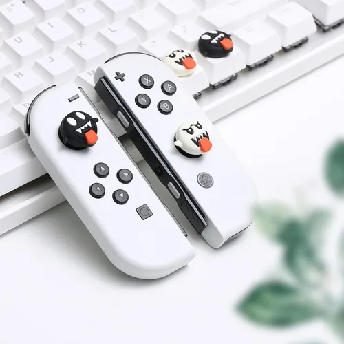 Vista 8 de Switch Thumb Grips Ghost, bonitos agarres luminosos para el pulgar Nintendo Switch, funda de silicona suave compatible con Nintendo SwitchSwitch