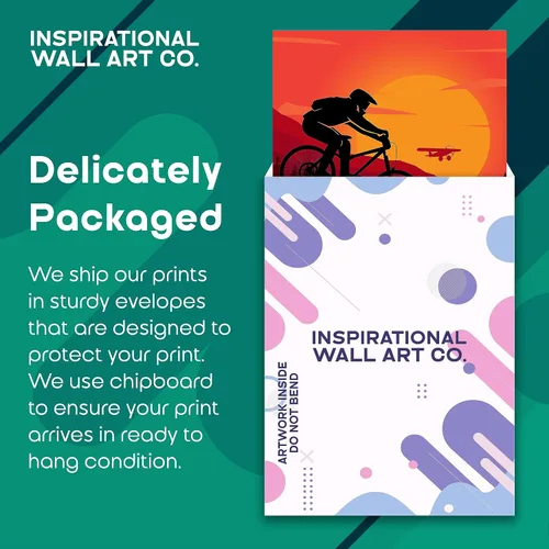 Vista 3 de Inspirational Wall Art Co. - Aventura - Póster de rampa de bicicleta de montaña Offroad con citas motivacionales, póster impreso para decoración