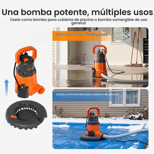 Vista 2 de Bomba automática inteligente para cubierta de piscina de agua, bomba sumergible que elimina el agua de las piscinas de invierno enterradas/sobre