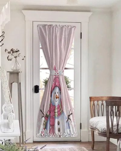 Vista 7 de Cortinas opacas para puerta francesa, de cristal, para puerta delantera, trasera, puerta de patio, aislamiento térmico, bolsillo para barra