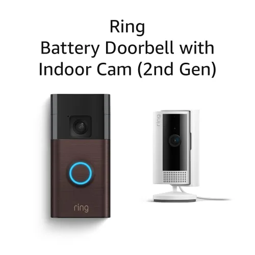 Vista 8 de Nuevo Timbre con cámara inalámbrico Ring con Cámara para interiores Ring de 2.ª generación (Negro)