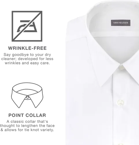 Vista 4 de Van Heusen Men's Short Sleeve Dress Shirt Regular Fit Poplin Solid