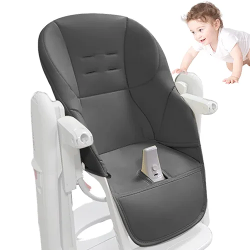 Vista 14 de LAFANDE Fundas para silla alta para bebé, cojín para silla de comedor de bebé, cojín transpirable, piel sintética con asiento acolchado para Peg