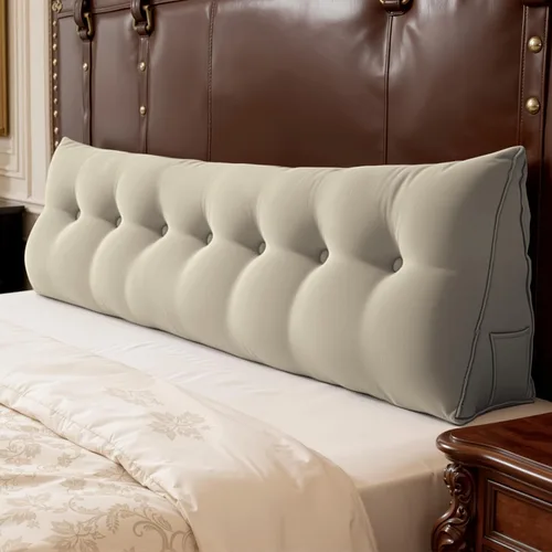 Vista 10 de WOWMAX Almohada ergonómica para cabecero para cama de tamaño matrimonial, almohadas tapizadas multifuncionales para cabecero, tableros portátiles