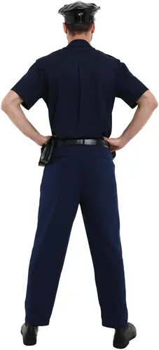 Vista 3 de Haikyuu - Uniforme de policía de manga corta para hombre, disfraz de Halloween con gorra