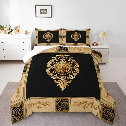 Vista 6 de jejeloiu Juego de ropa de cama floral Vinatge de tamaño individual para niños y niñas, juego de edredón tradicional para niños, edredón retro