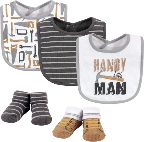 Vista 114 de Hudson Baby Conjunto de babero y calcetines unisex de algodón para bebé