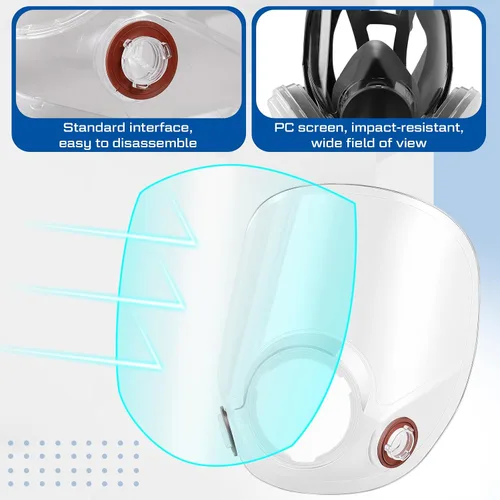 Vista 3 de Tellegloww 1 pieza de piezas de repuesto compatibles con lentes de la serie 6000 de respiradores de cara completa y 10 piezas de cubiertas de lentes