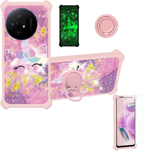 Vista 145 de jioeuinly JSF-DJS - Funda compatible con Nothing Phone 2a con protector de pantalla de vidrio templado, policarbonato duro + silicona suave, soporte