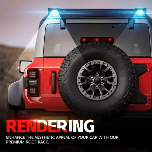 Vista 4 de YZONA Barras de techo traseras cortas para Bronco con canastilla de carga compatible con barras de luz LED de 2 piezas para Ford Bronco 2021 2022