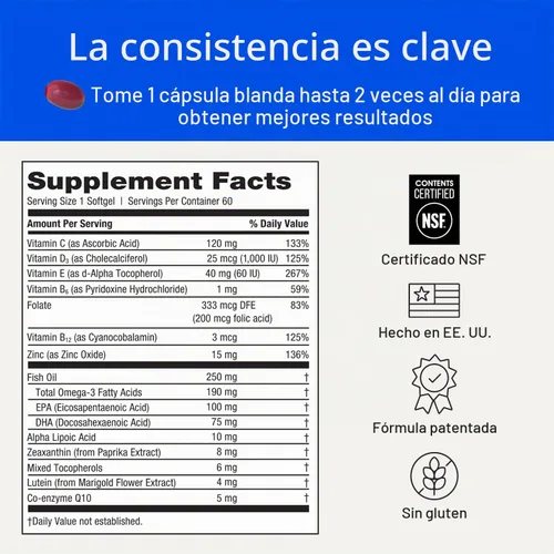Vista 6 de eyepromise restaurar Suplemento – Complete macular Salud Fórmula con Zeaxanthin & Lutein para ocular Nutrición