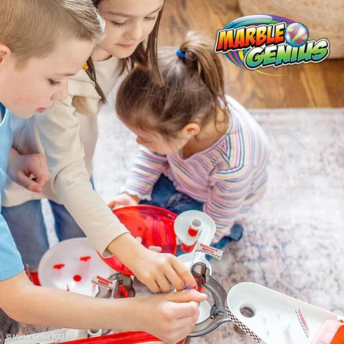 Vista 8 de Marble Genius Juego de carreras de Marble Run: 125 piezas Marble Run Racing Set Juguetes para niños, Bloques de construcción de torre de laberinto