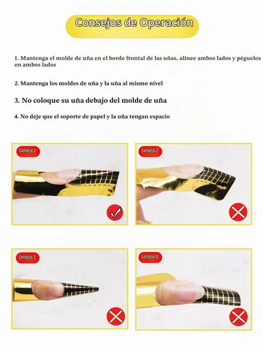 Vista 4 de 200 piezas de formas de uñas para uñas acrílicas, formas de uñas acrílicas rectangulares, guía de formularios de extensión de uñas para poligel