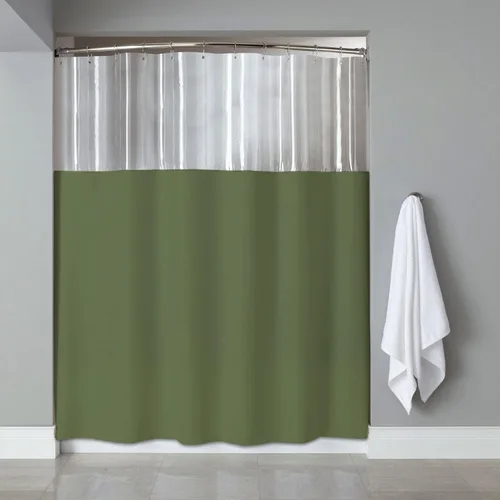 Vista 10 de Sweet Home Collection - Cortina de ducha de vinilo de 10 calibre, 72 x 72 pulgadas
