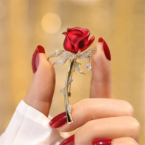 Vista 4 de Broche de la serie floral para mujer, disfraz de moda, flor de perla, broche y alfileres, joyería, regalo de Navidad