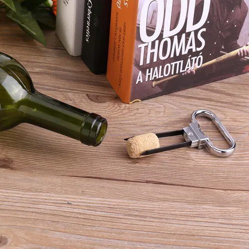 Vista 6 de Removedor de corcho de vino de dos puntas, abridor de corcho de vino con abridor de botellas, extractor profesional de botellas de acero inoxidable