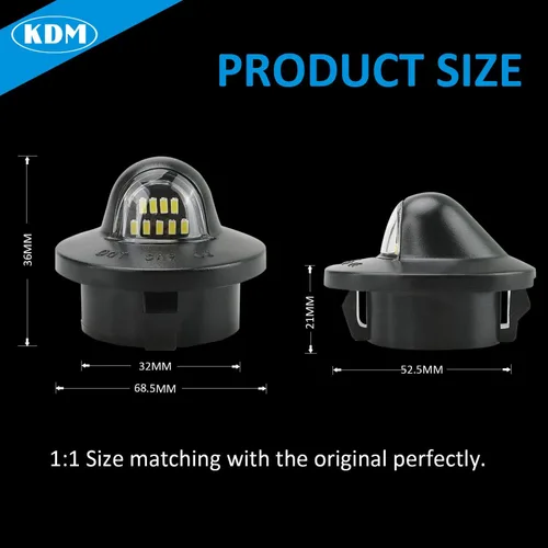 Vista 6 de KDM Luces LED para Placa de Matrícula Compatibles con Ford F-150 F250 F350 F450 F550 Heavy Duty Ranger Explorer Bronco Excursion Expedition, Lámpara