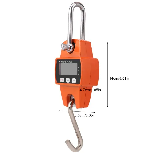 Vista 9 de 661.4 lbs Mini Escala Portátil LCD Digital Electrónico Gancho de Acero Inoxidable Colgante Pesaje Grúa Balanza Balanza