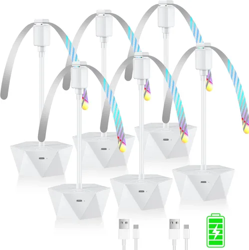 Vista 8 de Ventiladores Repelentes de Moscas para Mesas Recargables para Interiores y Exteriores para Mantener las Moscas Alejadas, Spinner de Mesa con Aspas