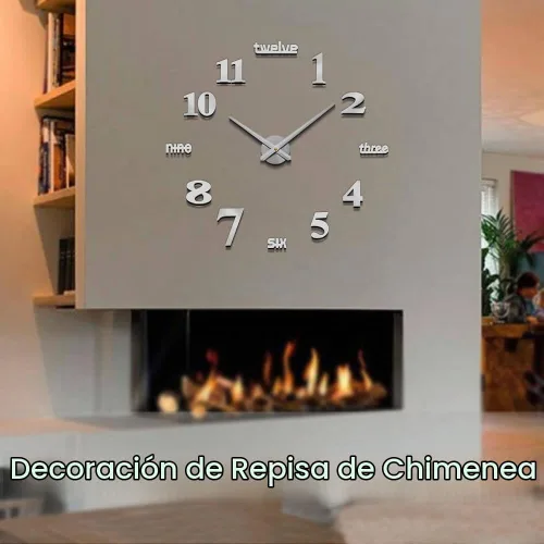 Vista 8 de Mintime Reloj de pared moderno sin marco, grande, 3D, números de espejo para decoración de oficina en casa
