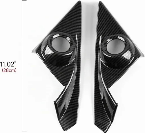 Vista 7 de Calcomanías de cubierta de altavoz de pilar para Honda Civic 2016 2017 2018 2019 2020 2021 10ª generación Accesorios ABS fibra de carbono pegatinas