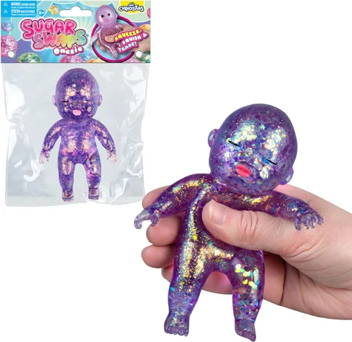 Vista 5 de ORB Sugar Swaps Shiny Jumbo Squishies para bebé, color rosa y morado