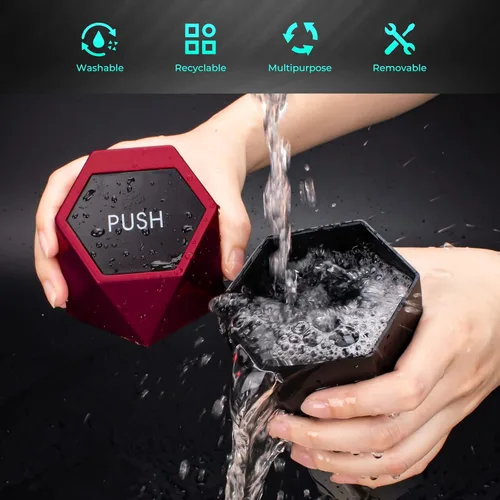Vista 5 de Cubo de basura para automóvil con tapa, diseño de diamante, contenedor de basura portátil para uso en oficina y hogar, color rojo