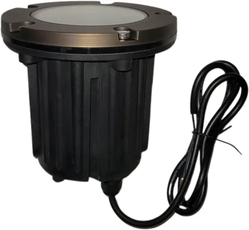Vista 19 de Ironsmith Foundary Series™ Solid Brass Half Moon Cover In-Ground Well Light – Complete 12V Landscape Fixture w/ MR16 LED (3000K 38°), Waterproof