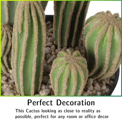 Vista 3 de Cactus artificiales de cactus falsos de 16 pulgadas para decoración del hogar, jardín, oficina, tienda