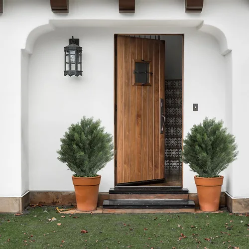 Vista 8 de momoplant Topiario de ciprés artificial de 39 pulgadas, árboles de cedro sintético, juego de 2 plantas artificiales para porche, decoración
