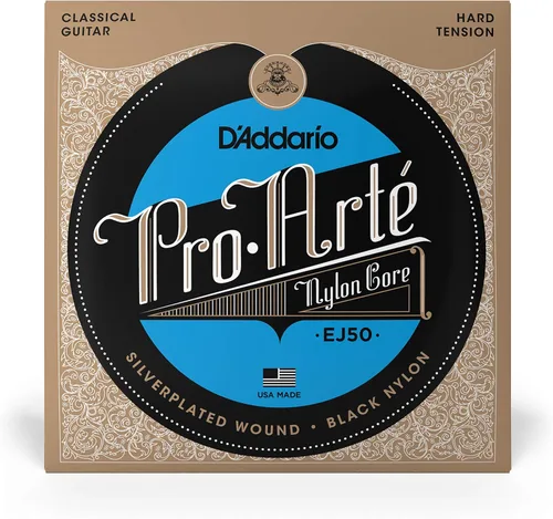 Vista 2 de D'Addario Cuerdas de guitarra Pro-Arte Classical Guitar Strings - EJ50 - Cuerdas de guitarra de nailon - Herida plateada - Núcleo de nailon negro