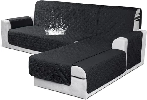Vista 25 de VANSOFY Fundas para Sofá Seccional 100% Impermeables Funda Deslizable para Sofá en Forma de L 3 Piezas Reversible Funda para Chaise Lounge para Sofá