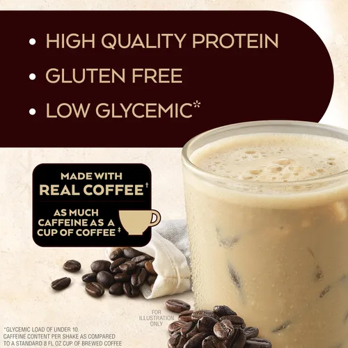 Vista 4 de Atkins Café au Lait - Batido de proteínas con sabor a café helado, batido alto en proteínas, bajo en azúcar, bajo en carbohidratos y bajo en azúcar