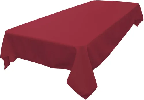 Vista 232 de LA Linen Mantel rectangular lavable de popelín de poliéster, resistente a las manchas y a las arrugas, cubierta de mesa 60x84, mantel de tela