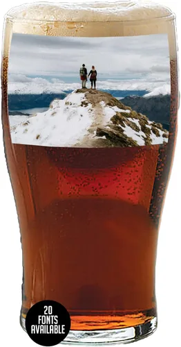 Vista 4 de Vaso de cerveza impreso personalizado de 16 onzas – Regalos personalizados para hombres y mujeres, hermano, mamá, papá, taza para beber con nombre