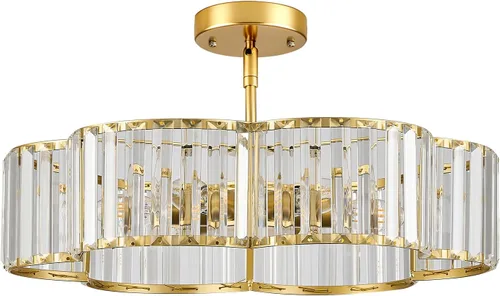 Vista 14 de Candelabro pequeño de cristal dorado, lámpara moderna de 3 luces para comedor sobre la mesa, accesorio de iluminación redondo para pasillo