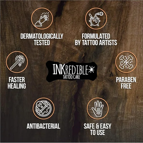 Vista 2 de INKredible Glow Salve + lociones curativas para tatuajes de cuidado posterior (paquete de 2)
