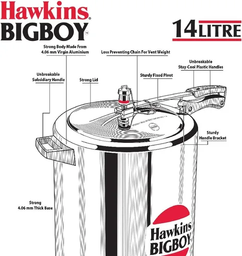 Vista 3 de Hawkins Bigboy - Olla a presión de aluminio, 14 litros