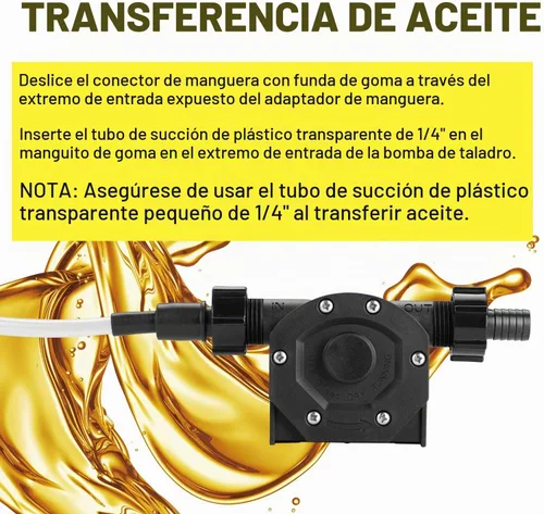 Vista 4 de TRUPOW Mini kit de bomba de taladro de transferencia de agua manual con manguera de agua y manguera de aceite para transferencia de líquidos