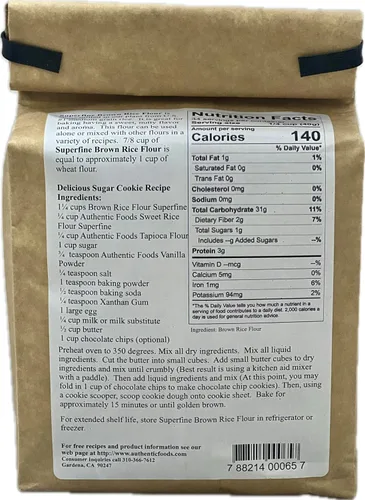 Vista 2 de Authentic Foods Harina de arroz integral superfina - 3lb