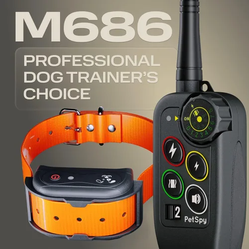 Vista 2 de PetSpy Collar de choque Premium para entrenamiento de perros, con vibración, choque y pitido, recargable e impermeable, E-collar, El mejor