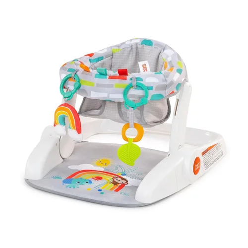 Vista 12 de Bright Starts - Asiento de piso de 2 posiciones para aprender a sentarse (gris jaspeado), sienta a tu bebé en esta silla ajustable para actividades