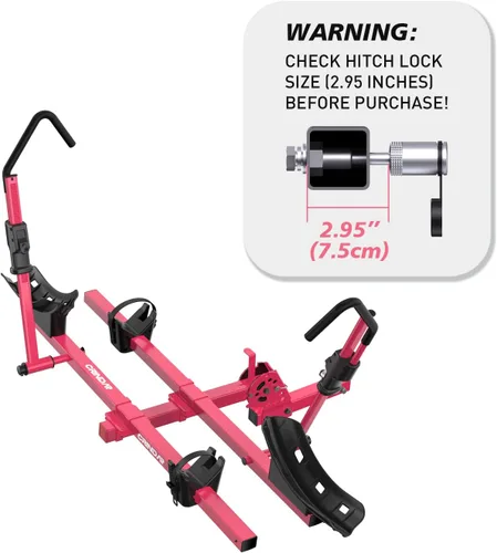 Vista 9 de Soporte para bicicleta eléctrica para 2 bicicletas, soporte para bicicletas de montaje en enganche de alta resistencia de 200 libras, sin marco