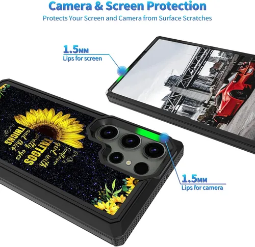 Vista 4 de Funda protectora resistente de doble capa para Samsung Galaxy S22 Ultra 5G, funda protectora resistente de doble capa, funda de absorción