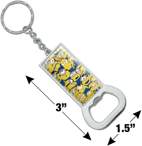 Vista 3 de Graphics and More Minions Minion Collage - Llavero rectangular de metal cromado
