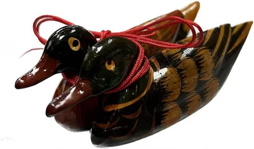 Vista 4 de DMtse Feng Shui - Par de patos mandarinos para amor y fidelidad (tamaño pequeño de 2 1/2 pulgadas), decoración del hogar Feng Shui, el significado