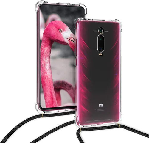 Vista 4 de kwmobile Funda cruzada compatible con Xiaomi Mi 9T (Pro) / Redmi K20 (Pro) - Funda transparente de TPU con correa de cordón - Negro/Transparente